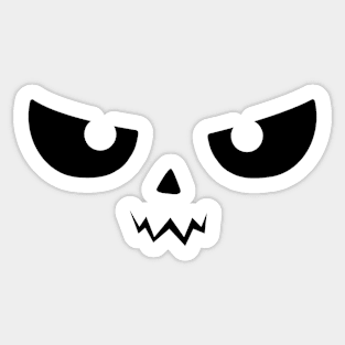 Scary Halloween Face Black Sticker